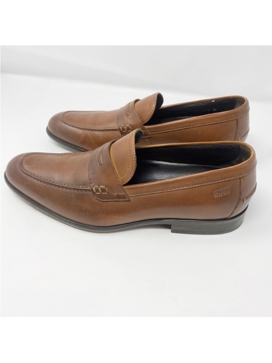 HUGO BOSS Penny Loafers Men\'s Brown Leather Dress Highline Slip On main image 9